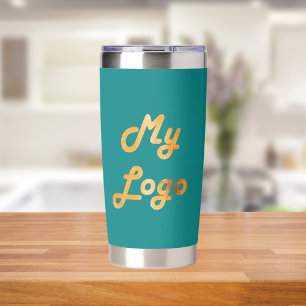 Teal logo business corporate insulated tumbler