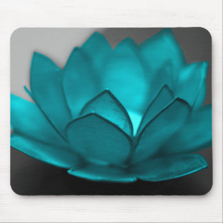 Teal Lotus Mouse Pad
