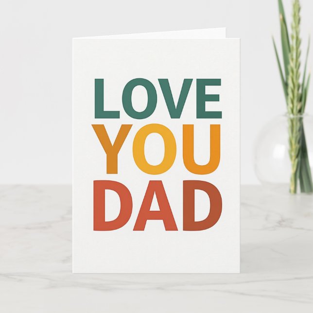 Teal Love You Dad Card (Front)