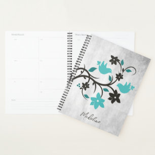 Teal Lovebirds Personalised Planner