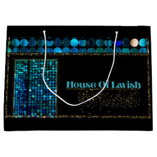 Teal Luxe Mosaic Gift Bags Luxury Modern Black Bag