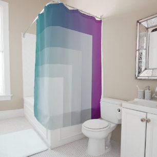 Teal magenta gray shower curtain