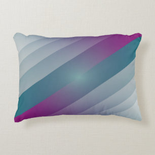 Teal magenta gray triangles decorative cushion