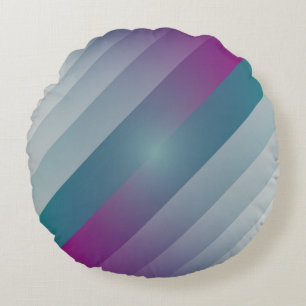 Teal magenta gray triangles round cushion