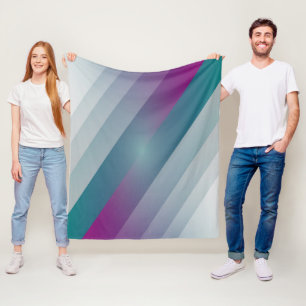 Teal magenta grey triangles fleece blanket