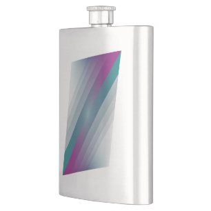 Teal magenta grey triangles hip flask