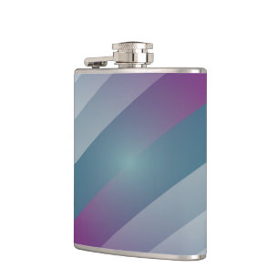 Teal magenta grey triangles hip flask