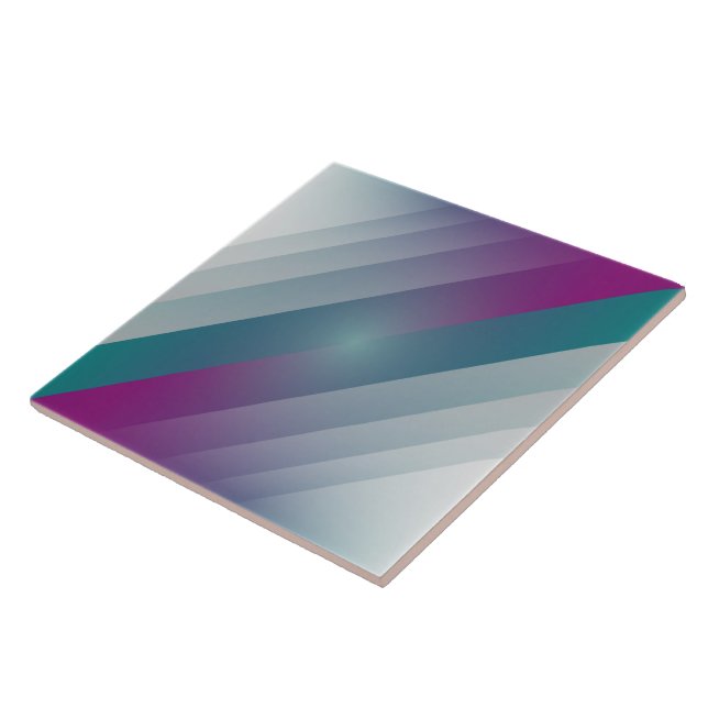 Teal magenta grey triangles tile (Side)