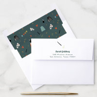 Teal Magic Show Return Address Envelope