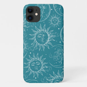 Teal Magic Vintage Celestial Sun Moon Stars Case-Mate iPhone Case
