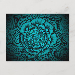 Teal Mandala Postcard