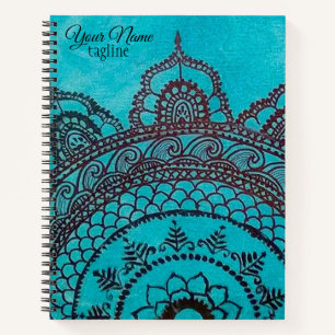Teal Mandala Spiral Notebook