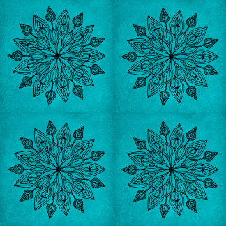 Teal Mandala Tile Sacred Geometry Nature Design