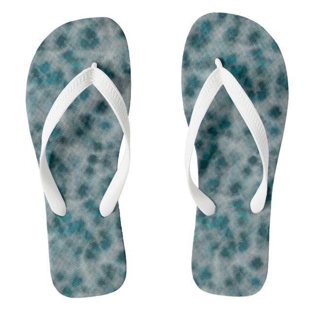 teal Marble Abstract Jandals (Footbed)