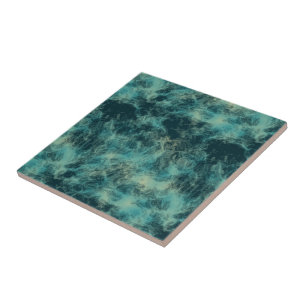 Teal Marble Abstract Tile