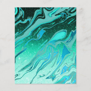 Teal marble glitter scrapbook background paper