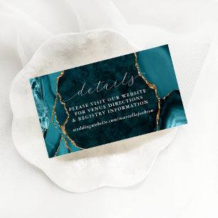 Teal, Marble & Gold Agate Details Note Card
