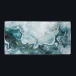 Teal Marble Gold Vein Desk Mat<br><div class="desc">Elevate your workspace with this elegant teal marble desk mat featuring flowing aqua tones and delicate gold vein accents. The fluid abstract design brings a modern, luxurious feel while creating a calm and stylish surface perfect for work, gaming, or creative projects.</div>