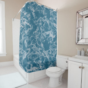 Teal Marble Shower Curtain