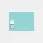 Teal Mason Jar White Daisy Floral Personalise Note