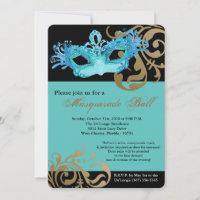 Teal Masquerade Mask Ball Costume Halloween