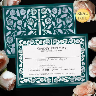 Teal Mediaeval Silver Sword Royal Wedding RSVP