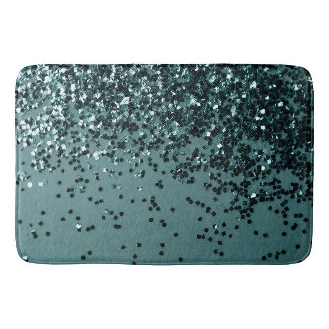 Teal Mermaid Ocean Glitter #5 (Faux Glitter) #art Bath Mat (Front)