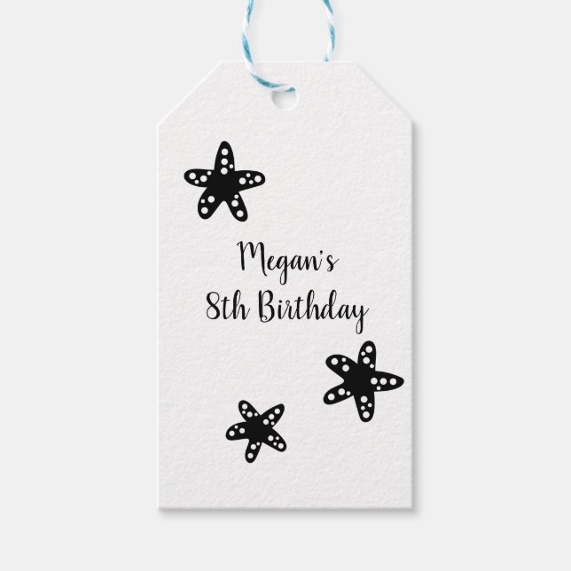 Teal Mermaid Party Gift Tags (Front)