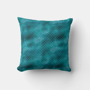 Teal Mermaid Sparkle Cushion