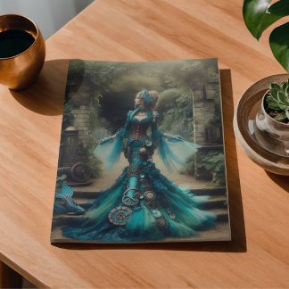 Teal Mermaid Steampunk Vintage Victorian Lady Tissue Paper