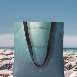 Teal Mermaid Tote Bag