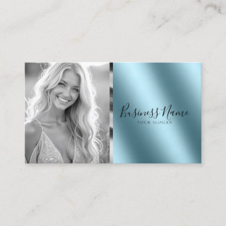 Teal Metallic Custom modern Business Card