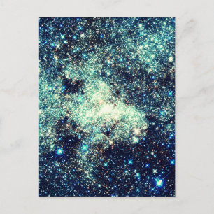 Teal Milky Way Galaxy Postcard