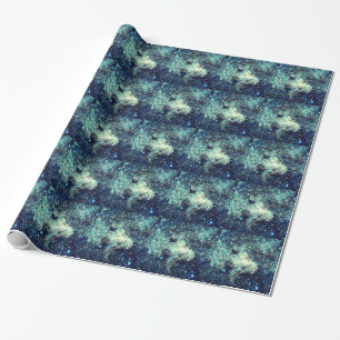 Teal Milky Way Galaxy Wrapping Paper