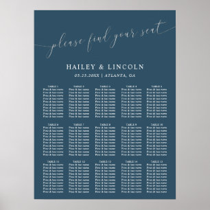 Teal Minimal Wedding Seating Chart