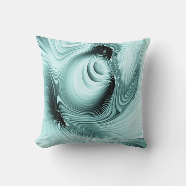 Teal Mint Green Abstract Modern Throw Pillow (Front)