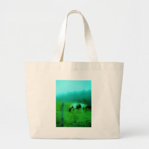 Teal mist Reto coloured painted pony Horse Large Tote Bag