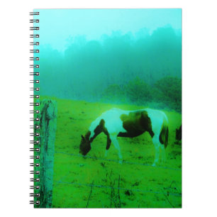 Teal mist Reto coloured painted pony Horse Spiral Notebook