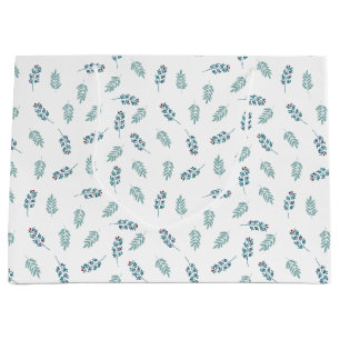Teal Mistletoe Holiday Large Gift Bag