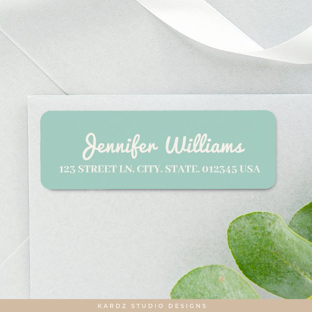 Teal Modern Address Label (Personalize with your name and address, choose size.)