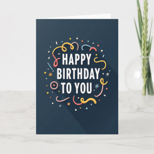 Teal Modern Birthday Card