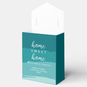Teal Modern Elegant New Home Housewarming Party Favour Box