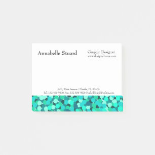 Teal Modern Minimalist Vintage Feminine Girly Post-it Notes