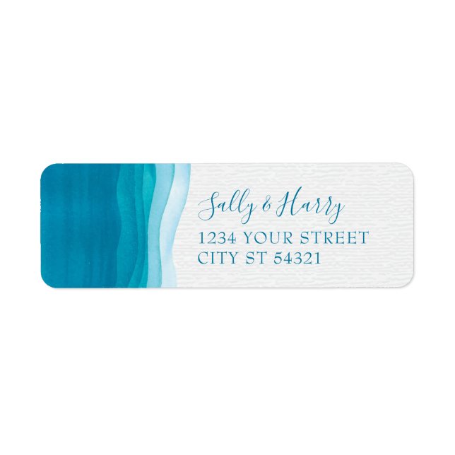 Teal, Modern Watercolor Address Labels (Front)