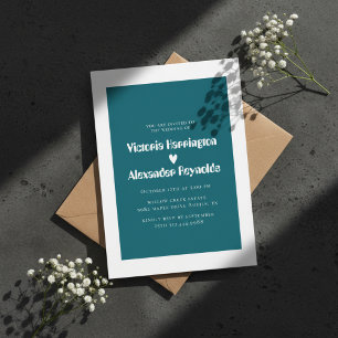 Teal Modern Wedding Invitation