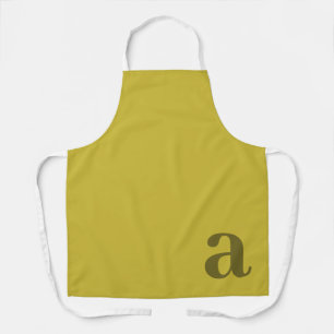 Teal Monogram Initial Minimalist Apron