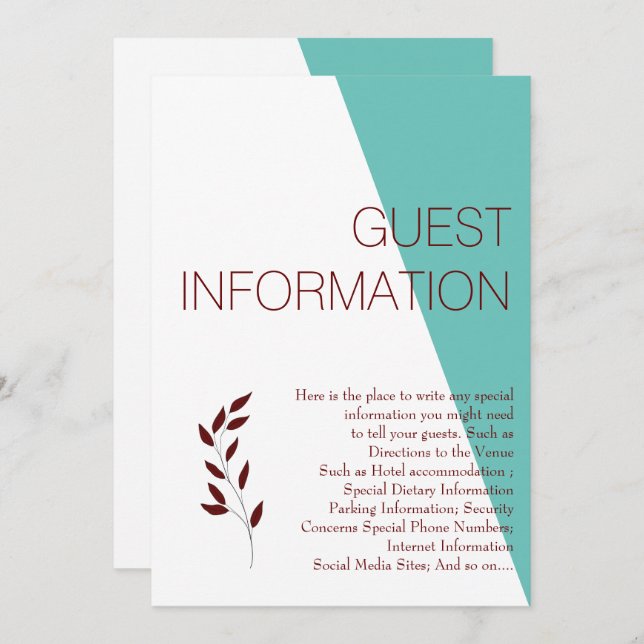 Teal Monogram 💍 Modern Enclosure Card (Front/Back)