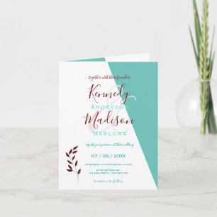 Teal Monogram 💍 Modern Geometric Elegance Invitation