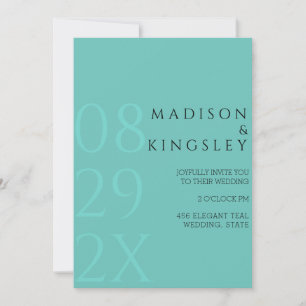 Teal Monogram 💍 Modern Geometric Elegance Invitation