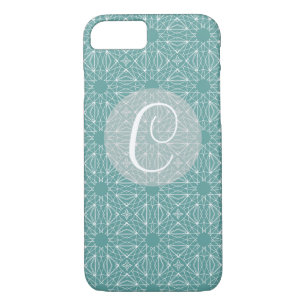 Teal Monogram with Pattern Case-Mate iPhone Case